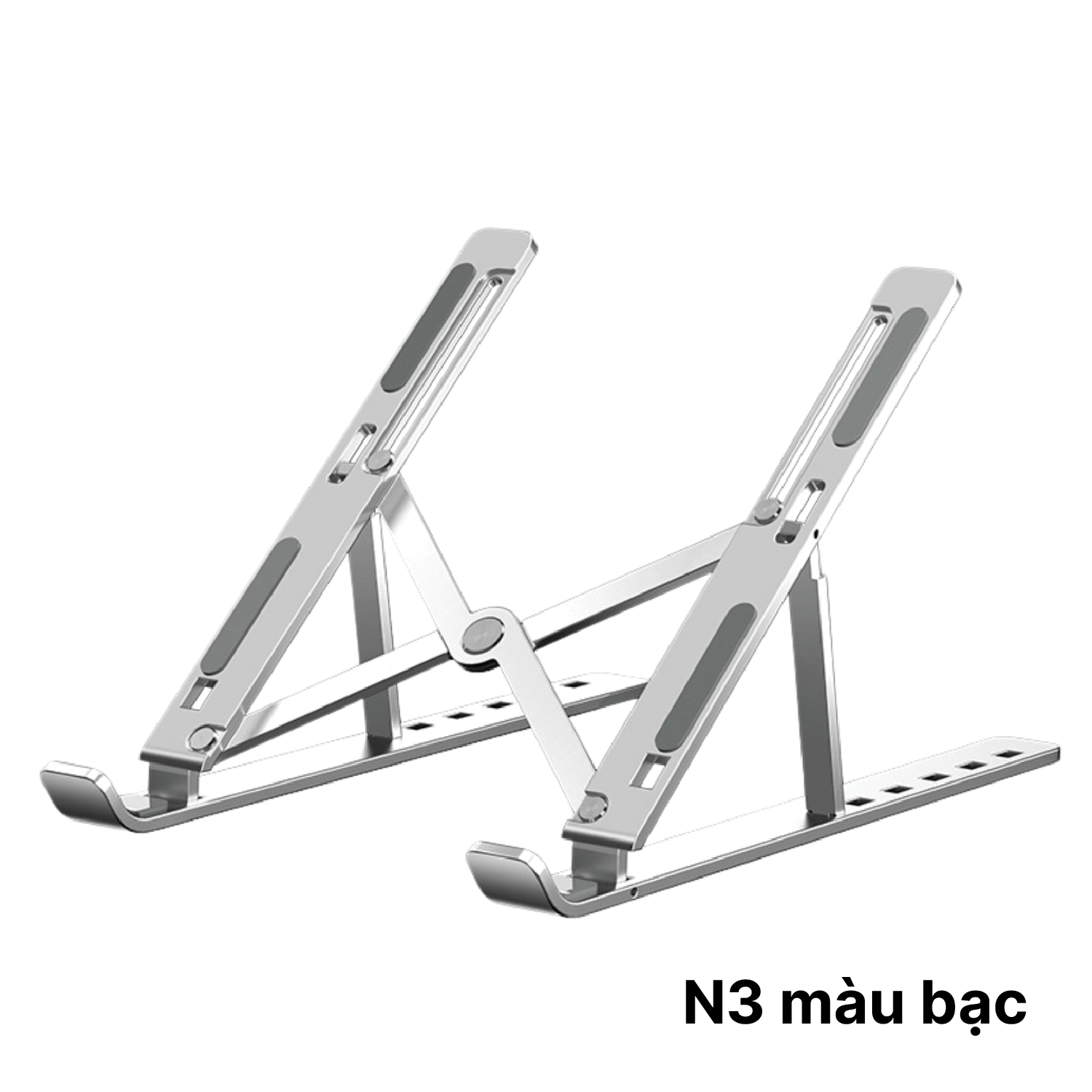 N3 Giá đỡ laptop N3 BẠC - Nhôm gấp gọn, 7 cấp độ điều chỉnh, cho máy 11-15inch - Ảnh 1
