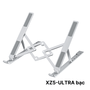 Giá đỡ laptop XZ5 ULTRA BẠC – Nhôm gấp gọn, 10 cấp độ điều chỉnh, cho máy tính 11-17inch