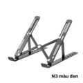 Giá đỡ laptop N3 ĐEN - Nhôm gấp gọn, 7 cấp độ điều chỉnh, cho máy 11-15inch