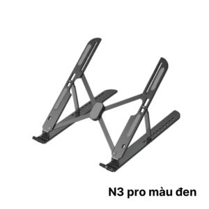 Giá đỡ laptop N3 Pro ĐEN – Nhôm gấp gọn, 10 cấp độ điều chỉnh, cho máy 11-15inch