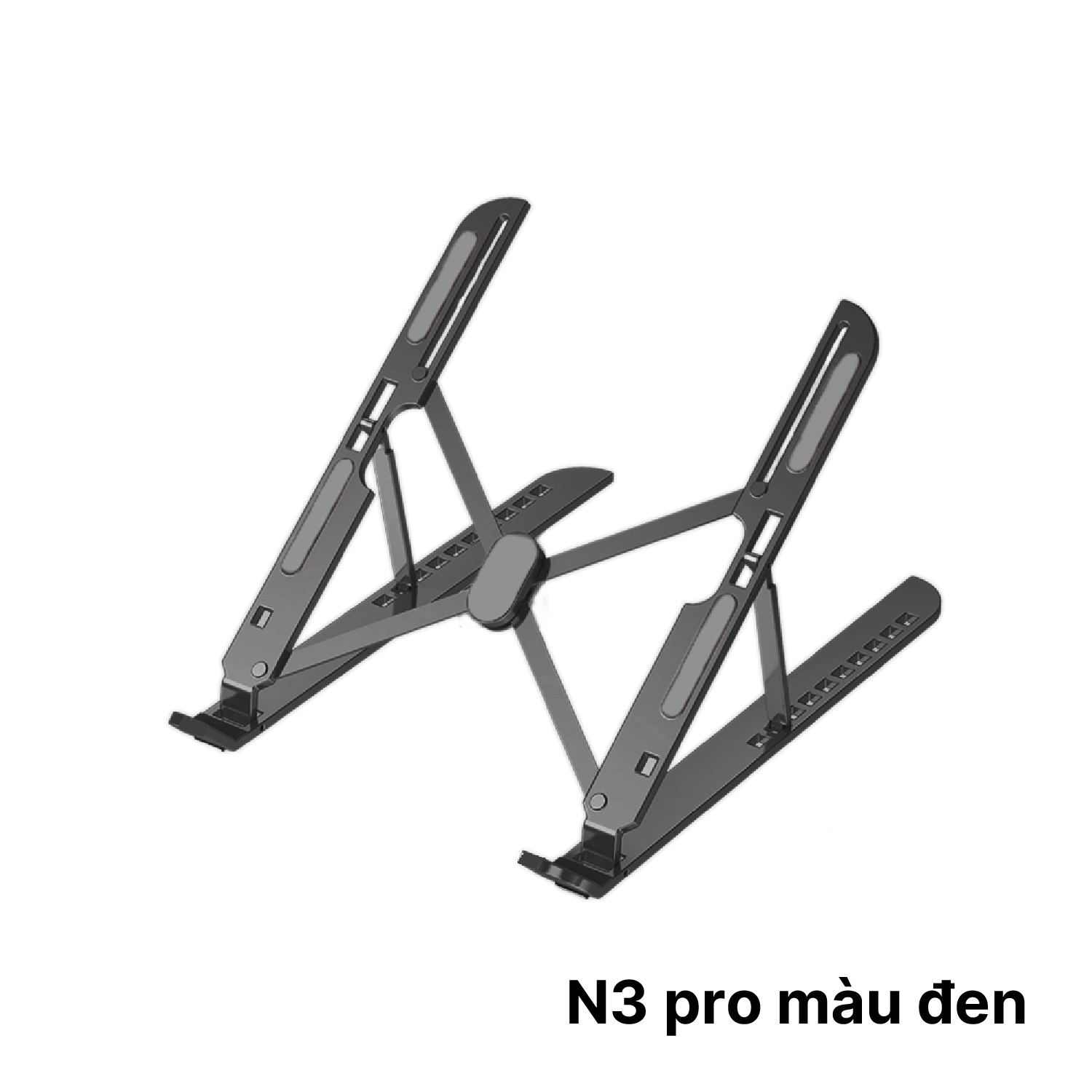 N3 Pro đen Giá đỡ laptop N3 Pro ĐEN - Nhôm gấp gọn, 10 cấp độ điều chỉnh, cho máy 11-15inch - Ảnh 1