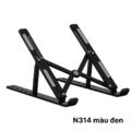 Giá đỡ laptop N314 ĐEN - Nhôm gấp gọn, 7 cấp độ điều chỉnh, cho máy 11-14 inch