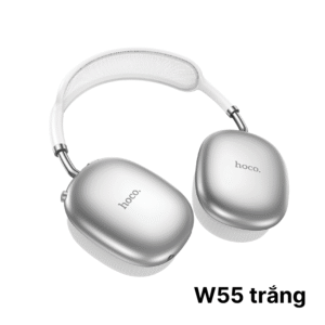Tai Nghe Bluetooth Hoco W55 Màu Trắng – Pin 90H, Bluetooth 5.4, Thiết Kế Trùm Tai