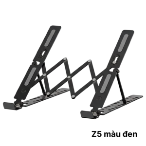 Giá đỡ laptop Z5 ĐEN – Nhôm gấp gọn, 10 cấp độ điều chỉnh, cho máy tính 11-17inch