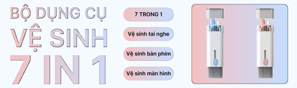 Bộ Dụng Cụ Vệ Sinh 7in1 Màu xanh – Làm Sạch Toàn Diện