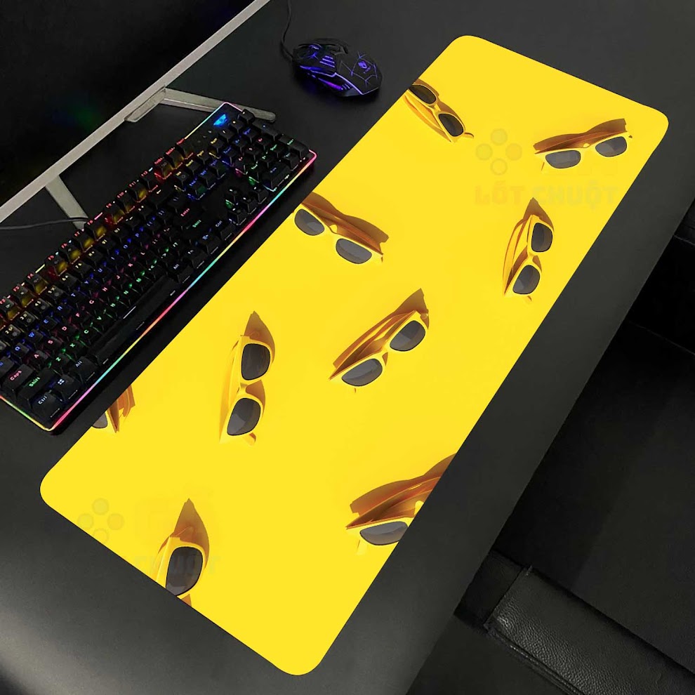 xr:d:DAFS1VN_bH4:6,j:41992016235,t:22112405 Lót chuột cỡ lớn 80x30 Kính vàng nền Vàng - Ảnh 1