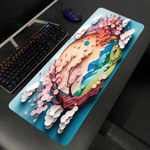 Lót chuột cỡ lớn 80×30 Xếp Giấy Phong Cảnh XUÂN Ver 2