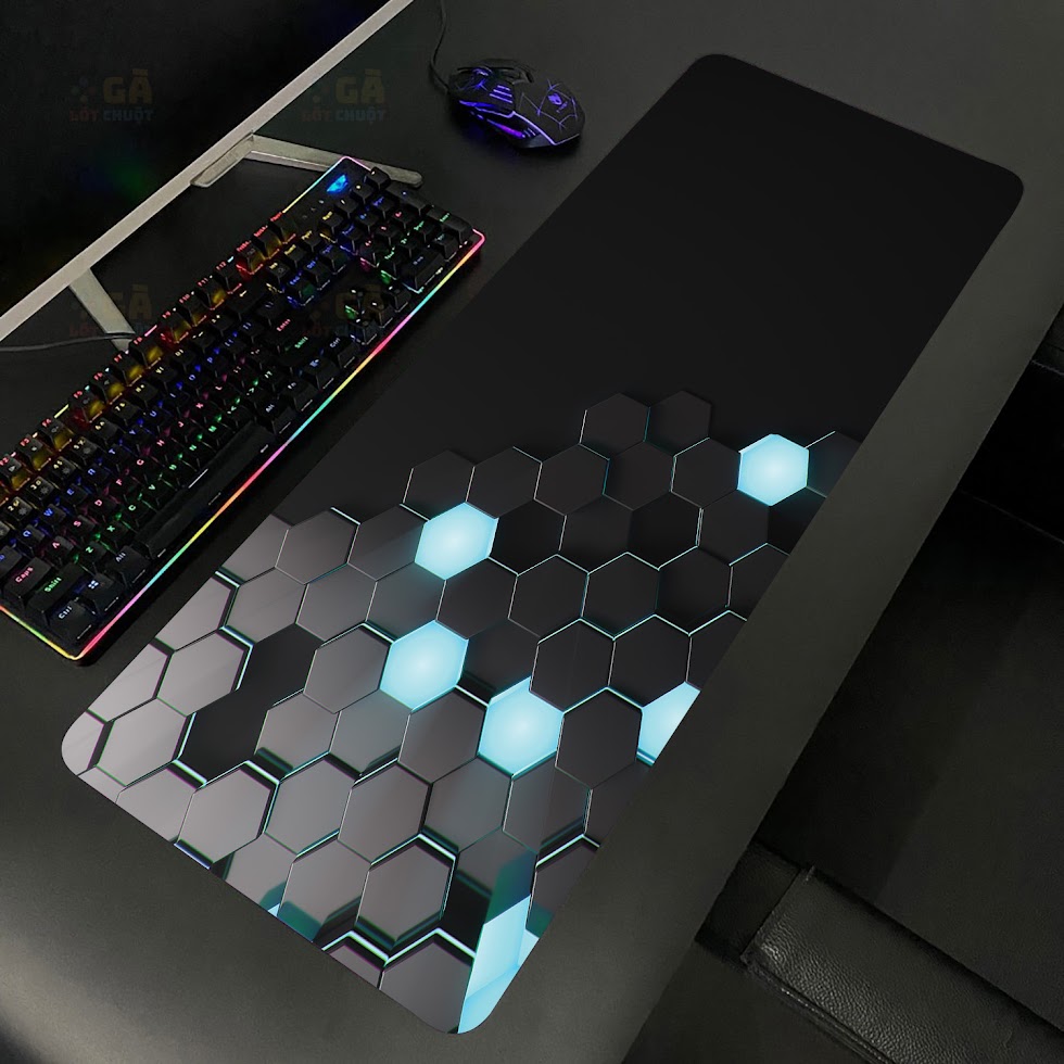 Lót chuột cỡ lớn (352) Lót chuột cỡ lớn 80x30 Tổ ông công nghệ Màu Đen và Xanh Dương - Ảnh 1