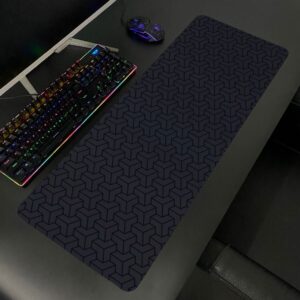 Lót chuột cỡ lớn 80×30 Hoa văn chìm màu đen