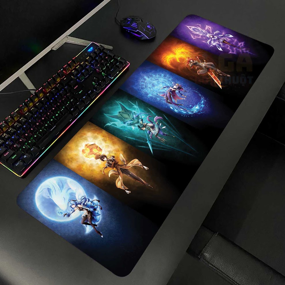 xr:d:DAFS1VN_bH4:6,j:41992016235,t:22112405 Lót chuột cỡ lớn 80x30 Genshin Impact 6 Vị Tướng - Ảnh 1