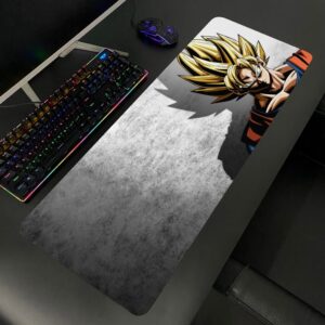 Lót chuột cỡ lớn 80×30 Songoku SSJ2, nền xám Dày 3mm