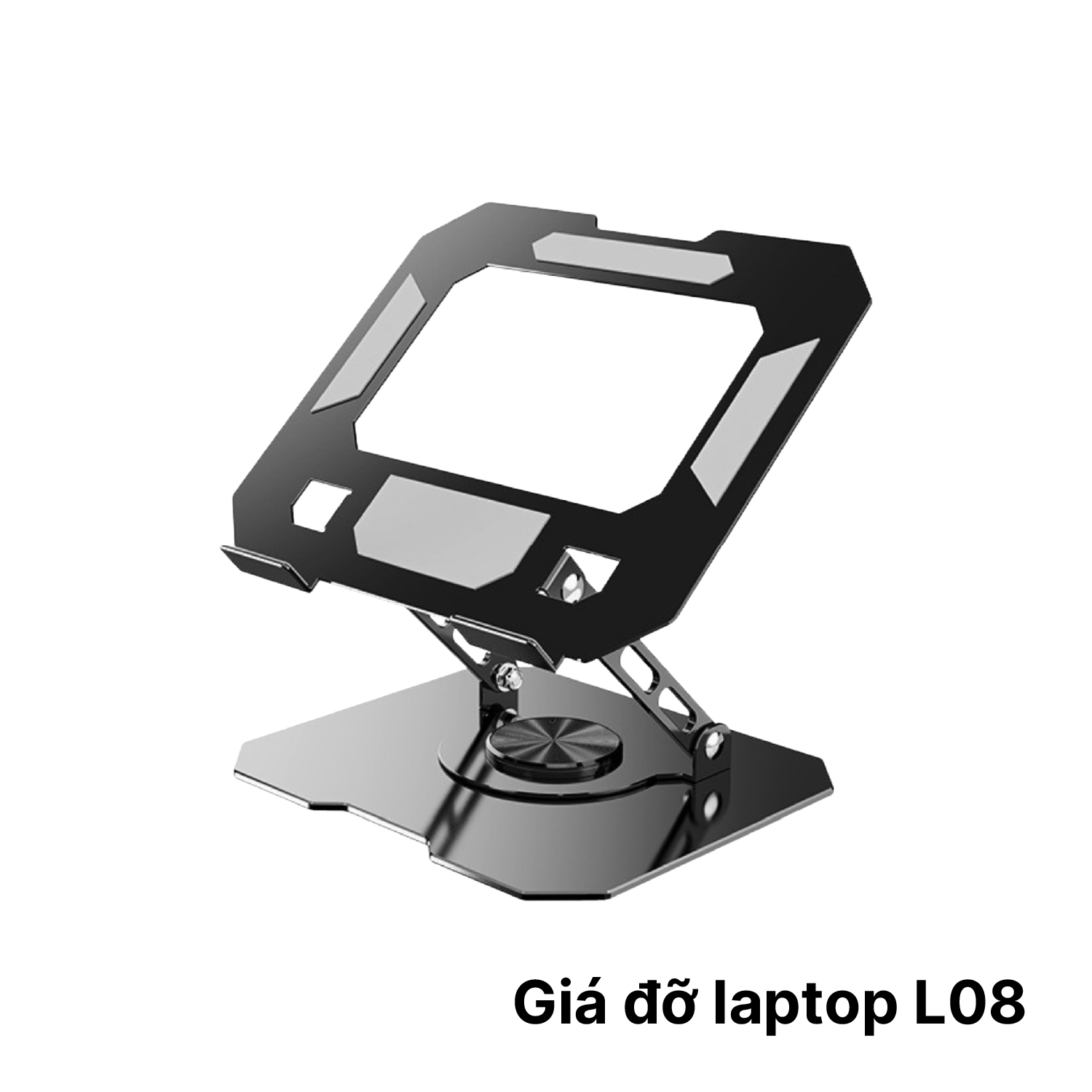 Artboard 20 Giá đỡ xoay laptop L08 ĐEN – Kim loại, xoay 360° phù hợp cho laptop 11-17 inch - Ảnh 1