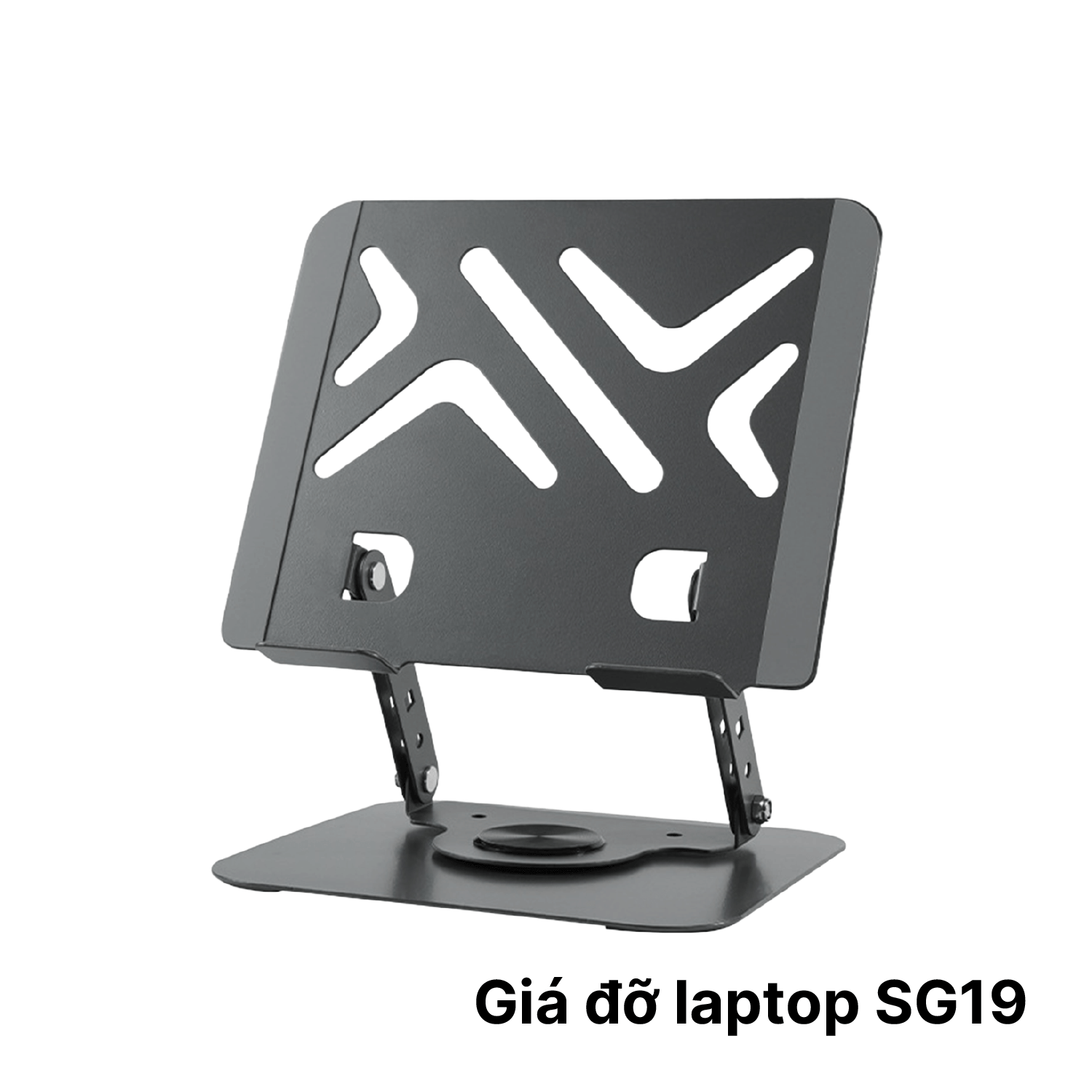SG 19Thay QR Giá đỡ xoay laptop SG19 Xám – Kim loại, xoay 360° phù hợp cho laptop 11-17 inch - Ảnh 1