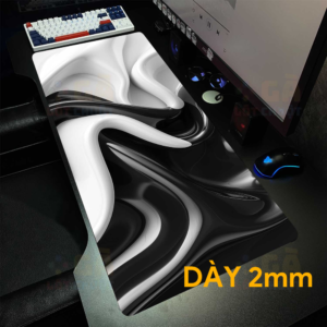 Lót chuột cỡ lớn 90×40 Trắng đen hòa Quyện Dày 2mm