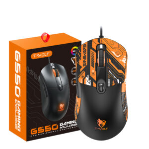Chuột Gaming Có Dây T Wolf G550 Cam – Thiết kế gaming, Kết nối USB, LED RGB, 6 Phím Chức Năng, 4 Mode DPI