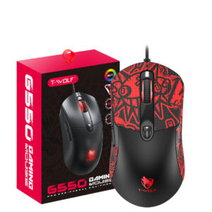 Chuột Gaming Có Dây T Wolf G550 Đỏ – Thiết kế gaming, Kết nối USB, LED RGB, 6 Phím Chức Năng, 4 Mode DPI