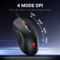 Chuột Gaming Có Dây T Wolf G550 Cam - Thiết kế gaming, Kết nối USB, LED RGB, 6 Phím Chức Năng, 4 Mode DPI - Ảnh 3