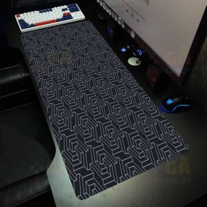 Lót chuột 90×40 3mm Deskmat hoa văn đen có dấu cộng ở giữa mấy cái ô vuông Dày 3mm