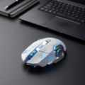 Chuột Gaming Không Dây T Wolf Q13 White - Thiết kế gaming, Kết nối 2.4Ghz, LED RGB, Silent Switch - Ảnh 3