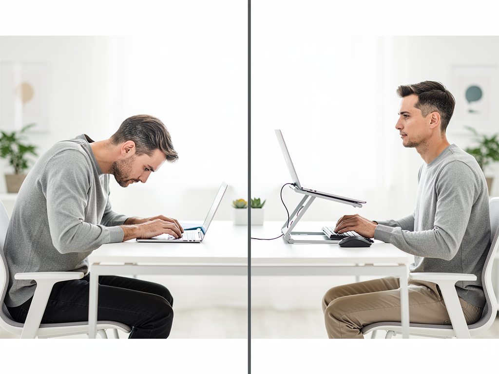 So sánh tư thế sai và đúng khi dùng giá đỡ MacBook