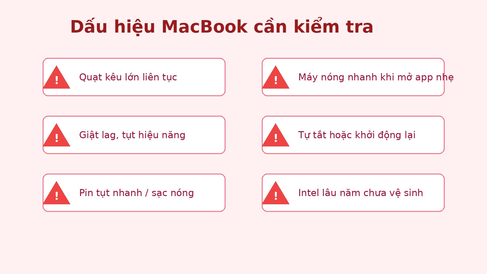 Dấu hiệu MacBook nóng bất thường cần kiểm tra kỹ thuật